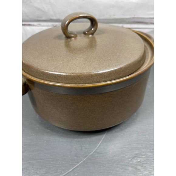 Mid Century 2 Qt Handled Brown Round Covered Casserole Georges Briard with Lid - Picture 4 of 12